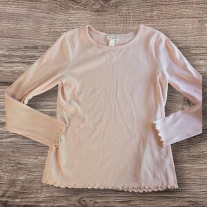 Cat and Jack pink ribbed long sleeve top. XL 14–16.